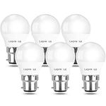 Lepro Bayonet Light Bulbs, 40W Equivalent, Warm White 2700K, 4.9W 470lm B22 LED Bulb, G45 Golf Ball Energy Saving Lightbulbs, 180° Wide Beam, Non-dimmable, Pack of 6