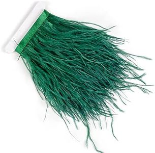 3 Yards 10-15cm Dark Green Ostrich Feathers Trim Fringe for DIY Dress Sewing Crafts Costumes Decoration