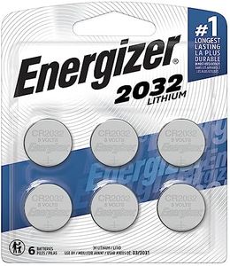 Energizer CR2032 Batteries, 3V Lithium Coin Cell 2032 Watch Battery,White (6 Count)