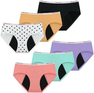 Mesachy Girls Period Underwear Period Panties for Teens Menstrual Leakproof Protective Cotton Briefs, Color-001, 12-14 Years