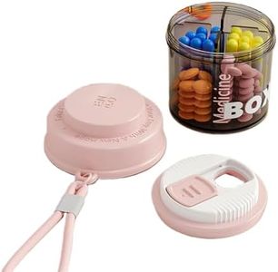 Pink Pill Box for Women Purse, Small Pill Box, Travel Pill Organizer, 4 compartments for Pill Bottles, fits in Pocket, Handbag Pill Organizer, Travel Pill case (Pink)