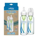 Dr. Brown’s Natural Flow® Anti-Colic Options+™ Narrow Glass Baby Bottles, 2-Pack, 8 oz/250 mL ( Packaging May Vary )