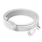 FIRMERST 15 Feet 14 AWG Extension Cord Flat Plug 1875W 15A White