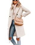 Yidarer Women's Winter Wool Mid-Long Coat Notch Lapel Single-Breasted Trench Coat Outwear, Beige, Medium