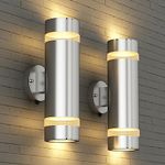 XIANG XING LIGHTING Ourdoor Wall Lamp #668A with Dusk-to-Dawn Sensor Stainless Steel Finish 2-Pack