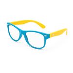 ROZIOR Kids Sunglasses for Boys & Girls (Age 4–12 Years) | UV400 Protection | Lightweight Comfortable Frame | Blue Frame with Yellow Temples | Stylish Outdoor & Daily Wear