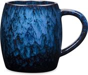 SECELES Handmade Glaze Large Ceramic Coffee Mug 600ml, 21 Oz Porcelain Tea Cup with Big Handle for Office and Home, Microwave and Dishwasher Safe for Birthday Anniversarie Christmas Gifts (Dark Blue)