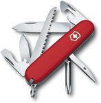 Victorinox Hiker Swiss Army Knife, Medium, Multi Tool, 13 Functions, Blade, Wood Saw, Red