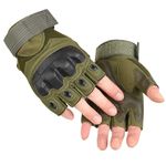GOCART WITH G LOGO Nylon Tactical Gloves For Men, Hard Shell Knuckle Protection Motorcycle Gloves For Outdoor Work Riding Shooting Climbing Training (Design-1), Breathable, Green