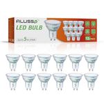 ALUSSO LIGHTING GU10 LED Bulbs Warm White 2700K, 5W 550lm LED Classic Light Bulb, 50W Halogen Spotlight Equivalent, Non-dimmable GU10 LED Light Bulbs, 120° Wide Beam for Indoor Lighting, 12 Pack