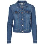 Noisy May Womens Debra Denim Jacket Buttoned Collared Medium Blue XL