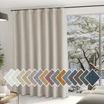 NICETOWN Room Darkening Patio Curtains for Sliding Door, Hook Belt/Rod Pocket/Back Tab Thermal Window Treatment Room Divider Curtains for Bedroom/Living Room, Angora, W100 x L84, 1 Panel