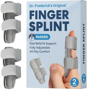 Dr. Frederick's Original Trigger Finger Splint - 2ct - Mallet Splint & Brace for Arthritis, Injury, & Sprain - Fits Index, Middle, Ring Fingers - Adjustable - All-Day Comfort - Doctor-Developed - Gray