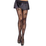 Fohevers Womens Patterned Fishnets Tights , Net Floral Stockings, Ladies Pattern Pantyhose, Fencenet Net Pantyhose, Goth Mesh Stockings,Skull