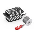 AGFRC 19KG Low-Profile Waterproof RC-Winch-Servo - 0.073Sec High Speed Full Metal Gear Brushless Programmable Black Smart Steering Servo with 25T Metal Servo Winch for 1/10 RC Car (SA19 Winch)