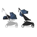 BABYZEN YOYO2 Complete Stroller - Includes Air France Blue 0+ Newborn Pack, White Frame & Air France Blue 6+ Color Pack - Suitable for Children Up to 22 kg