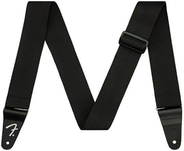 Fender Polypropylene Guitar Strap, Leather Ends, Black