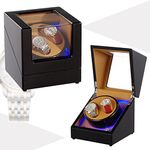 Automatic Watch Winder with Quiet Mabuchi Motormechanical watch rotating display box (Black)