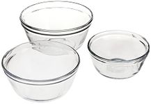 Anchor 77996 3-Piece Mixing Bowl Set, Clear