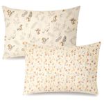 HYHIOTS Muslin Pillowcases Cotton 2Pack Pillow Cases for Kids Pillows Travel Toddler Pillow Cases Envelope Closure for 13"x18" 14" x 19" 12"x16" (Flower)