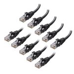 Cable Matters 10-Pack 10Gbps Snagless Short Cat6 Ethernet Cable 0.3m (Cat6 Cable, Cat 6 Cable) in Black - 0.3 Meter