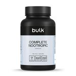 Bulk Complete Nootropic Capsules, 17 High Dose Ingredients to Contribute to Cognitive Function, Mental Performance, Concentration, Pack of 180, 30 Servings, Packaging May Vary