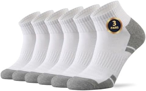 Ortis Low Cut Quarter Socks for Men Cotton Cushion Moisture Wicking Mesh Ventilating Running Training(White XL 3P)
