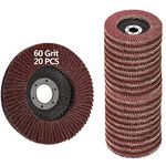 Flap Discs 20 PCS 4.5 Inch - 60 Grit Grinding Discs 4 1/2 Assorted Sanding Grinding Wheels,Aluminum Oxide Abrasives,Grinder disc