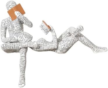 HOMSFOU 1 Juego Estatua del Pensador Abstracto Decoración Estatua del Pensador De Lectura Escultura De Personas Leyendo Figuras Sentado Pensando Estatua Resina Adornos Minimalista Mujer