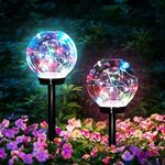 GIGAWATTS GW-906 Solar Globe Garden Light 20 LED IP65 Waterproof BIS Approved Outdoor Bubble Ball Lamp with 2V Panel & 600mAh Ni-MH Battery for Home Garden Backyards Pathways (Pack of 1, Multicolour)