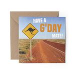 1 x Australia Greeting Card - Australian G'day Mate Birthday Map Flag Travel Gap Year Holiday Landmarks Oz Student Celebration #81598