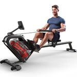 YAMO Rowing Machine for Home Gym, Enhanced Resistance with Incline Water Tank,150KG Weight Capacity Water Rower with LCD Display & Bluetooth Connection, 44 Days Kinomap APP Membership