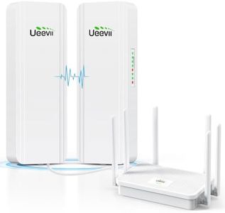UeeVii Dual-band Wireless Bridge Router: 2.4G & 5.8G CPE5824 WiFi Bridge and WR3000K WiFi Router Kit, Point-to-point Wireless Transmission Network to Barn, Shop, Garage Solution, 24V POE Powered, IP65