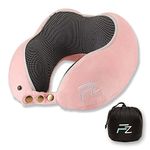 FLOWZOOM COMFY Kids Travel Pillow | Kids Neck Pillows for Travel | Memory Foam Travel Pillow for Airplane | Car Pillow for Kids | Car Seat Head Support for Kids | Travel Essentials for Kids | Pink