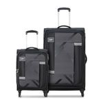 Skybags Zen Set of 2 (58 cm+70 cm) Check-in Trolley Bag | Soft-Sided Luggage for Travel | 5-Year International Warranty (Black)