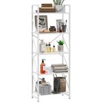 5 Tiers Bookshelf, Tall Bookcase,Classically Modern White Bookshelf Storage Organizer, Industrial Book Storage Rack,Open Shelving Wood Large Modern Bookshelf for Living Room/Bedroom/Home/Office, White