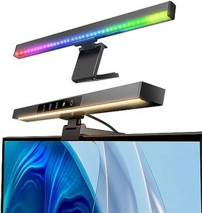 BlitzMax RGB Lampada Monitor Computer,LED USB Lampada da Scrivania,Monitor Light Bar con 5 Modalità di illuminazione,Luminosità della Temperatura del Colore Regolabile,Touch Control,Funzione Memoria