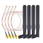 Bingfu Dual Band WiFi 2.4GHz 5GHz 5.8GHz 8dBi RP-SMA Male Antenna 20cm 8 inch RG178 U.FL IPX IPEX to RP-SMA Female Cable 4-Pack for WiFi Router Wireless Mini PCI Express PCIE Network Card Adapter