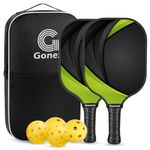 Gonex Pickleball Paddles, USAPA Graphite Pickleball Set, Carbon Fiber Pickleball Racket, Lightweight Fiberglass Pickle Ball Paddle with 4 Balls, Portable Carry Bag