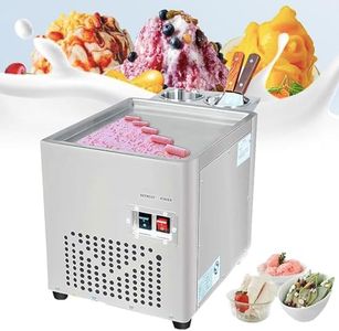 Quintin Commercial Rolled Ice Cream Maker, Stir-Fried Yogurt Cream Machine, Ice Cream Roll Machine with 24 x 28 Square Pan, Button Defrost Method with Food Shovels Perfect for Bars,Cafes Dessert Shops