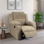 Green Soul® | Comfy | Single Seater Recliner Chair with Soft Suede Fabric & Luxuriously Padded Body | Recliner for Relaxing at Home | 3 Years Warranty (Relaxing Brown)