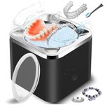 Ultrasonic Retainer Cleaner,for Dentures, Aligners, Braces, Mouth Guards, Jewelry, for All Dental Appliances,Sonic Dental Cleaning Pod,Portable 42W/45kHz 3-Speed Cleaning Mode Machine(Black)