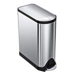 simplehuman 40 Litre / 10.6 Gallon Dual Compartment Butterfly Lid Kitchen Recycling Step Trash Can, Brushed Stainless Steel