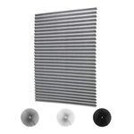 LUCKUP 2 Pack Cordless Light Filtering Pleated Fabric Shade,Easy to Cut and Install, with 4 Clips (48"x72" - 2 Pack, Grey)