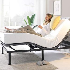 Zinus Jared Adjustable Queen Bed Base with Customizable Leg Height | Wireless Remote | Ergonomic