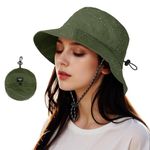 Acado Waterproof Bucket Hat Women - UV Protection Fishing Hats Ladies Adjustable Foldable Rain Hat Sun Summer Outdoor Hiking Cap Green