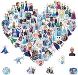 100Pcs Disney Frozen Stickers for Water Bottle, Cute Cartoon Princess Vinyl Decals for Laptops, Kids Teens Girls Kawaii Frozen Anna Elsa Character Sticker for Decorative Journal Scrapbook Helmet