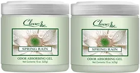 Clear Air Odor Absorber Gel - Odor Eliminator & Air Freshener - Made with Essential Oils - Spring Rain Scent - 15 Ounce - 2 Pack
