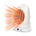 Igenix IG9021 Upright Portable Oscillating Electric Low Energy Fan Heater with 2 Heat Settings, Ideal for Small Rooms, Caravans and Garages, 2000 W, White