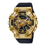 Casio G-Shock GM-110G-1A9DR Gold Ip Black & Gold Analog-Digital Dial Black Resin Strap Men's Watch Shock And 200M Water Resistant G1053